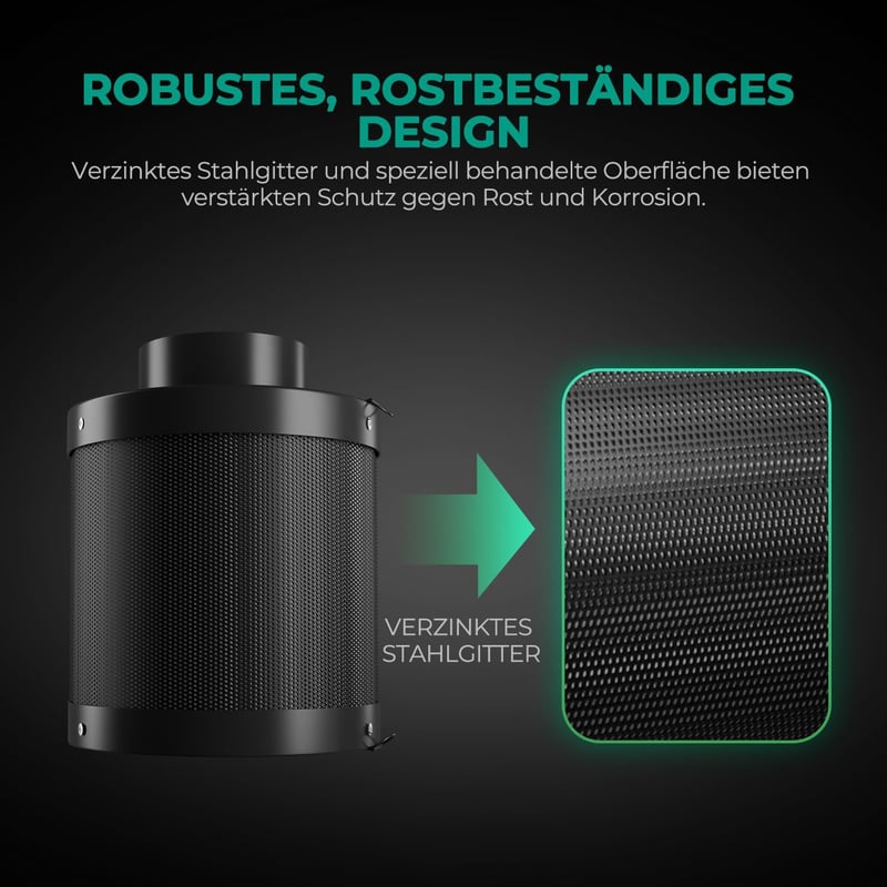 MARS HYDRO 150mm Szénszűrő Szageltávolítás Növénytermesztéshez Cserélhető Szénmaggal - 6inch（150mm）