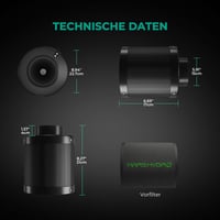 MARS HYDRO 150mm Szénszűrő Szageltávolítás Növénytermesztéshez Cserélhető Szénmaggal - 6inch（150mm） 8