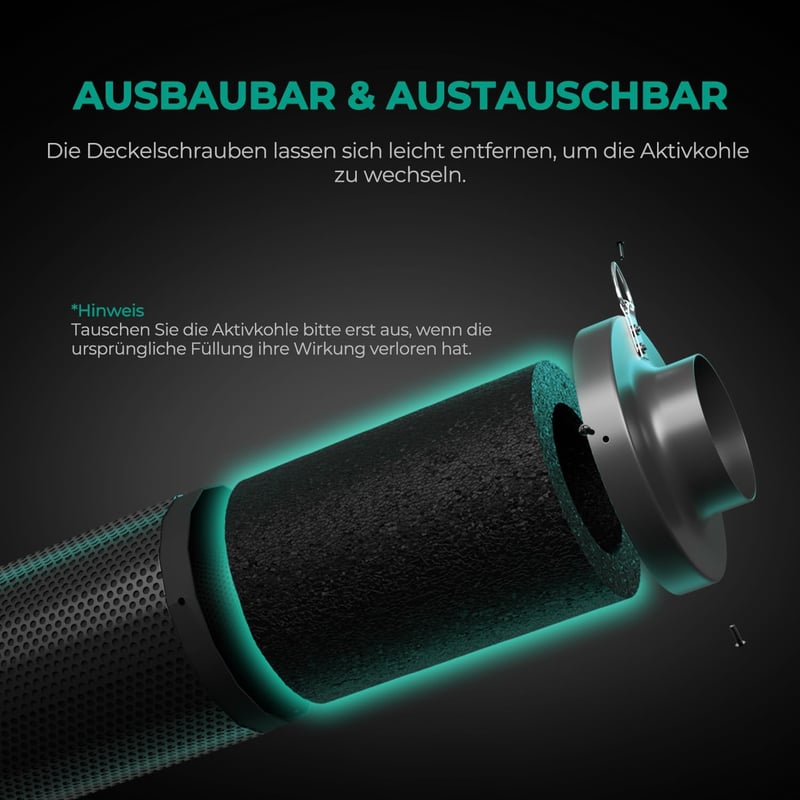 MARS HYDRO 150mm Szénszűrő Szageltávolítás Növénytermesztéshez Cserélhető Szénmaggal - 6inch（150mm）