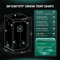 MARS HYDRO 90x90x180 cm Grow Tent Reflektív Mylar Beltéri Növénytermesztő Sátor 9