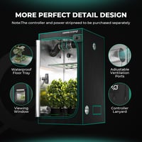 MARS HYDRO Reflective Mylar Grow Sátor 75 x 45 x 90 cm, Belső termesztő box hidropóniához levehető alaptálcával 3
