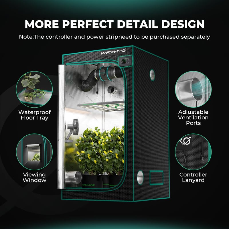 MARS HYDRO Reflective Mylar Grow Sátor 75 x 45 x 90 cm, Belső termesztő box hidropóniához levehető alaptálcával