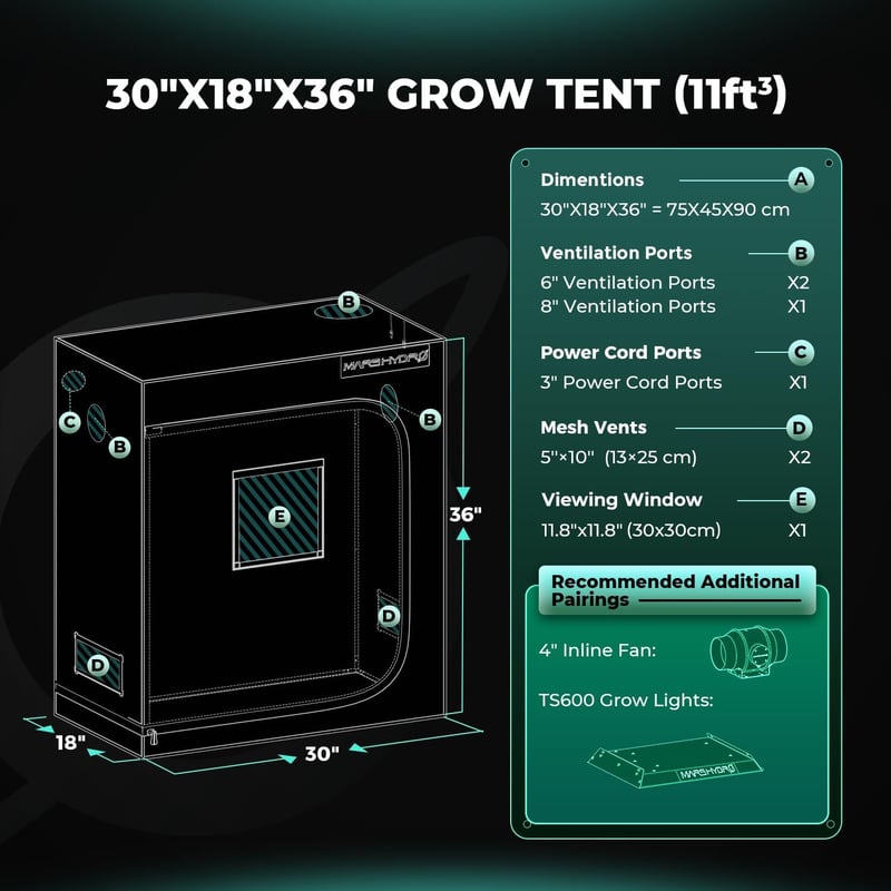 MARS HYDRO Reflective Mylar Grow Sátor 75 x 45 x 90 cm, Belső termesztő box hidropóniához levehető alaptálcával