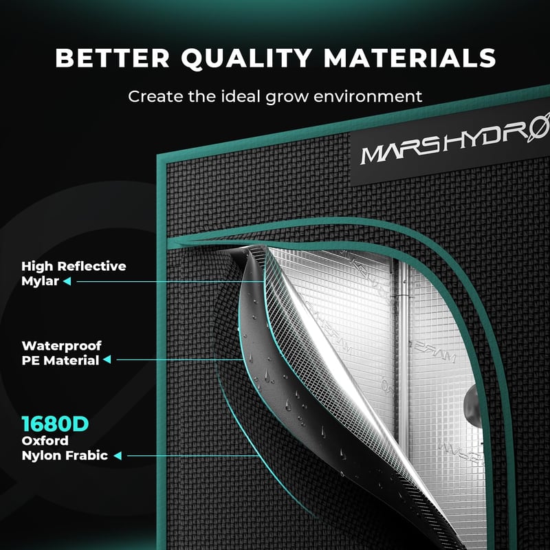 MARS HYDRO Reflective Mylar Grow Sátor 75 x 45 x 90 cm, Belső termesztő box hidropóniához levehető alaptálcával