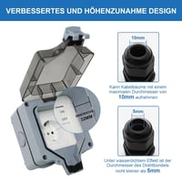 Marscharm IP66 Kültéri Aljzat Kapcsolóval és Fedéllel 3