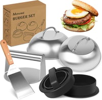 Marsred Hamburger Készlet Rozsdamentes Sajtó és Spatula Grillhez 1