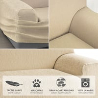 Elastický poťah na pohovku Martina Home Emilia pre 2-miestne pohovky, béžový, na pohovky so šírkou 120-170 cm 4