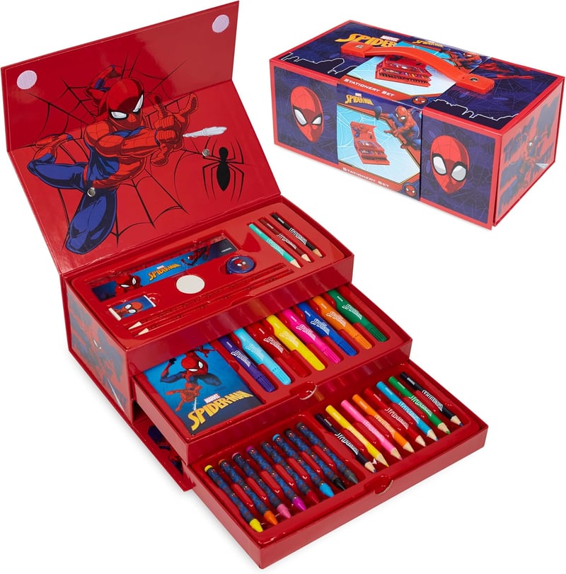 Marvel Pókember Gyerekek Kreatív Szett Filctollakkal és Viaszos Ceruzákkal
