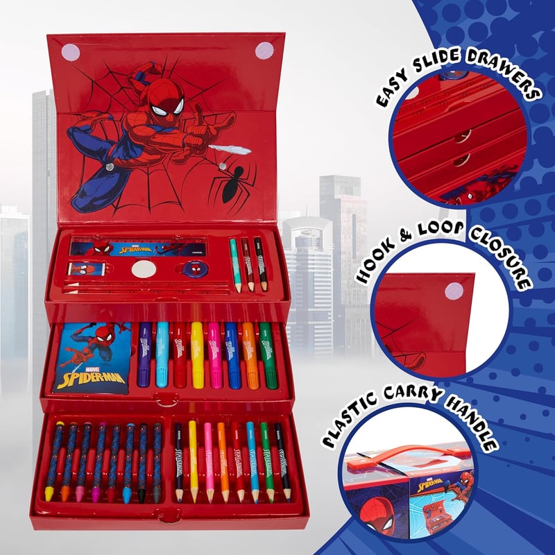 Marvel Pókember Gyerekek Kreatív Szett Filctollakkal és Viaszos Ceruzákkal