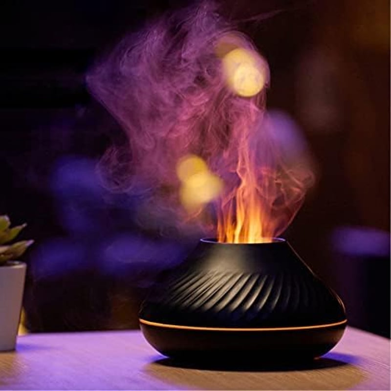 MARZIUS 7 Lánggal Aroma Diffúzor Légnedvesítő Éjszakai Fény Fekete