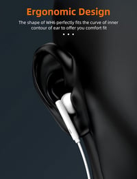 MAS CARNEY WH6 Vezetékes Fülhallgató, In-Ear Fejhallgató Sztereó Hanggal, Kompatibilis Samsung Galaxy, Huawei, Honor, iPad - Fekete/Fehér (2 2