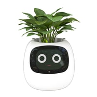 Inteligentný kvetináč Masdio s umelou inteligenciou, zobrazením teploty a animáciami na interiérovú dekoráciu, biely. 1