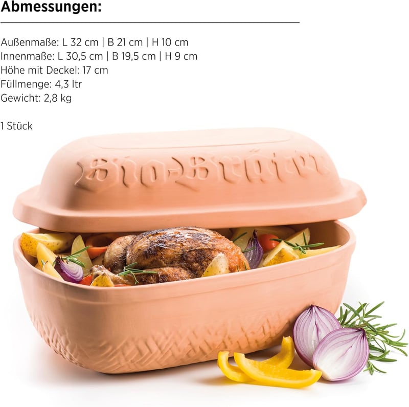MÄSER 934115 Organic kerámia fazék fedővel 4,5 literes sütőedény