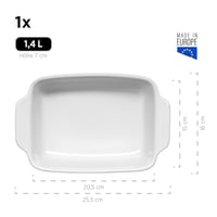 Set 2 Tăvi de Copt din Ceramică MÄSER Kitchen Time, Forme Dreptunghiulare pentru Lasagna, 33x24x8 cm și 25,5x16x7 cm, Alb 4