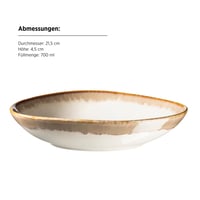 Set de masă vintage MÄSER La Sinfonia 931991 pentru 4 persoane, 16 piese, din ceramică cu formă unică, degrade de la bej la alb-crem 4
