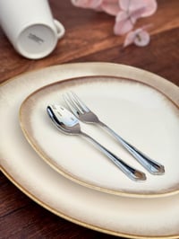 Set de masă vintage MÄSER La Sinfonia 931991 pentru 4 persoane, 16 piese, din ceramică cu formă unică, degrade de la bej la alb-crem 8