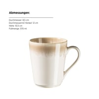 Set de masă vintage MÄSER La Sinfonia 931991 pentru 4 persoane, 16 piese, din ceramică cu formă unică, degrade de la bej la alb-crem 3