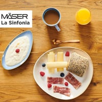 Set de masă vintage MÄSER La Sinfonia 931991 pentru 4 persoane, 16 piese, din ceramică cu formă unică, degrade de la bej la alb-crem 7