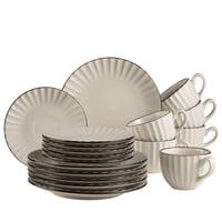 MÄSER Osita Retro set za kavu za 6 osoba, 18 dijelova, kamena keramika - krem bijela 1