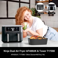 Masgarlan silikónová vložka do fritézy Airfryer 2 ks pre Ninja Dual Zone AF400EU AF300EU COSORI Russell Hobbs teplovzdušné fritézy do košíka 7,6 l 8 l 8,5 l 9 l 9,5 l 3