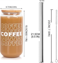 Mason Life Üveg Ivópohár 530ml Fedéllel és Szívószállal - Jeges Kávés Bögre, Sörös Pohár, Ajándék Nőknek, Kézi Mosás 2