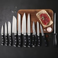Master Maison 19 részes konyhai kés szett német rozsdamentes acélból, fa talppal és kés élezővel 7