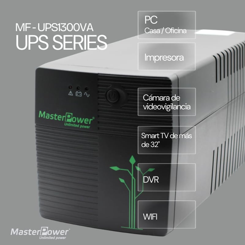 Master U-Power 1300VA szünetmentes tápegység 720W, 4 Schuko aljzat - 1300 VA
