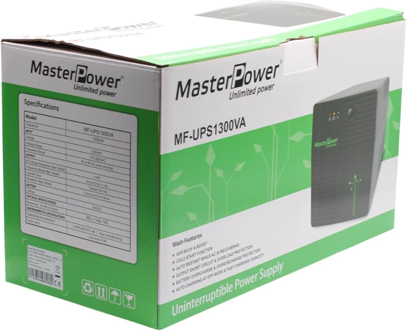 Master U-Power 1300VA szünetmentes tápegység 720W, 4 Schuko aljzat - 1300 VA