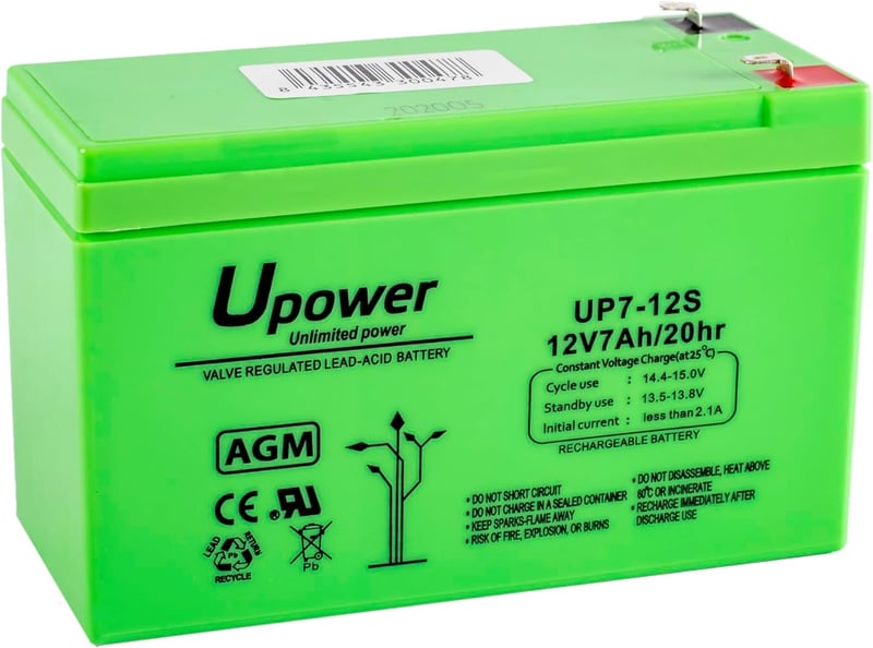 Master U-Power AGM 12V 7Ah VRLA akkumulátor riasztóhoz és UPS-hez