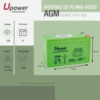 Master U-Power AGM 12V 7Ah VRLA akkumulátor riasztóhoz és UPS-hez 2