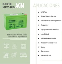 Master U-Power AGM 12V 7Ah VRLA akkumulátor riasztóhoz és UPS-hez 4