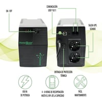 Záložný zdroj Master U-Power UPS 650 VA, stály výstupný výkon 360 W, 2 zásuvky Schuko 4