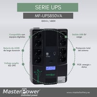 UPS Master U-Power 850VA, 480W, afișaj LCD, 8 prize Schuko, USB, RJ45 2