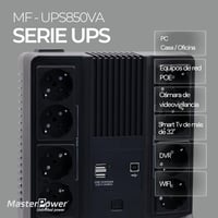 UPS Master U-Power 850VA, 480W, afișaj LCD, 8 prize Schuko, USB, RJ45 3
