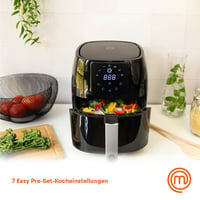 Teplovzdušná fritéza MasterChef 4,5 l, 1400 W, pre 2 – 4 osoby, digitálny LCD dotykový displej, 7 programov, predhrievanie, udržiavanie teploty, 80 – 200 °C, čierna 5