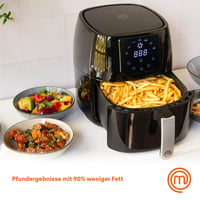 Teplovzdušná fritéza MasterChef 4,5 l, 1400 W, pre 2 – 4 osoby, digitálny LCD dotykový displej, 7 programov, predhrievanie, udržiavanie teploty, 80 – 200 °C, čierna 4