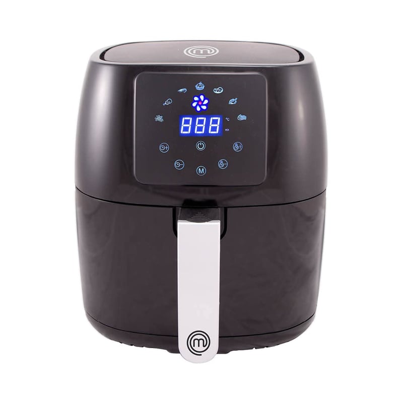 Teplovzdušná fritéza MasterChef 4,5 l, 1400 W, pre 2 – 4 osoby, digitálny LCD dotykový displej, 7 programov, predhrievanie, udržiavanie teploty, 80 – 200 °C, čierna