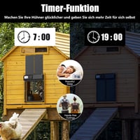 MASTERFUN Automata Tyúkajtó Alumínium Elektromos Baromfiól Ajtó Időzítővel Vízálló Kijelzővel Becsípődés Védelem Fekete 3