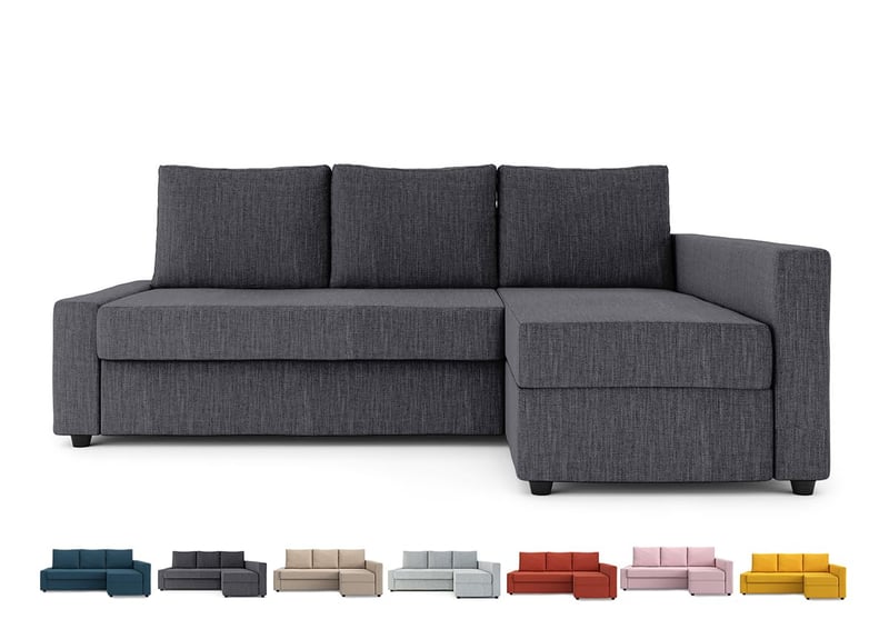 Masters of Covers Snug Fit Friheten kanapéhuzat IKEA Friheten kanapéhoz sarokrésszel, kanapéágy huzat, szekcionált huzat csere, sötétszürke