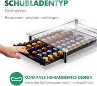 Masthome Nespresso kapszula tartó 60 kapszulához, üveg tárolódoboz tisztítóronggyal 3