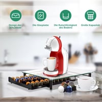 Masthome Nespresso kapszula tartó 60 kapszulához, üveg tárolódoboz tisztítóronggyal 7
