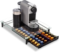 Masthome Nespresso kapszula tartó 60 kapszulához, üveg tárolódoboz tisztítóronggyal 1
