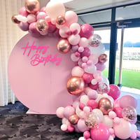 Decorațiune cu mesaj „La mulți ani” MASTRON - Litere din fetru cu sclipici pentru arcadă cu baloane, decorațiune pentru petreceri aniversare și baby shower, roz aprins 5