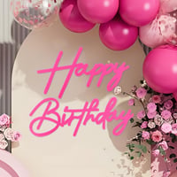Decorațiune cu mesaj „La mulți ani” MASTRON - Litere din fetru cu sclipici pentru arcadă cu baloane, decorațiune pentru petreceri aniversare și baby shower, roz aprins 1