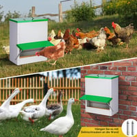 MasXirch Automatické kŕmidlo pre hydinu 11 kg pre kurčatá, kačice a morky s vekom, odolné voči dažďu, bezodpadový vonkajší dávkovač 7