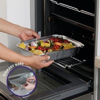 MATANA 20 db Alumínium Tálca Fedővel 32x26 cm Sütőhöz és Grillhez 4
