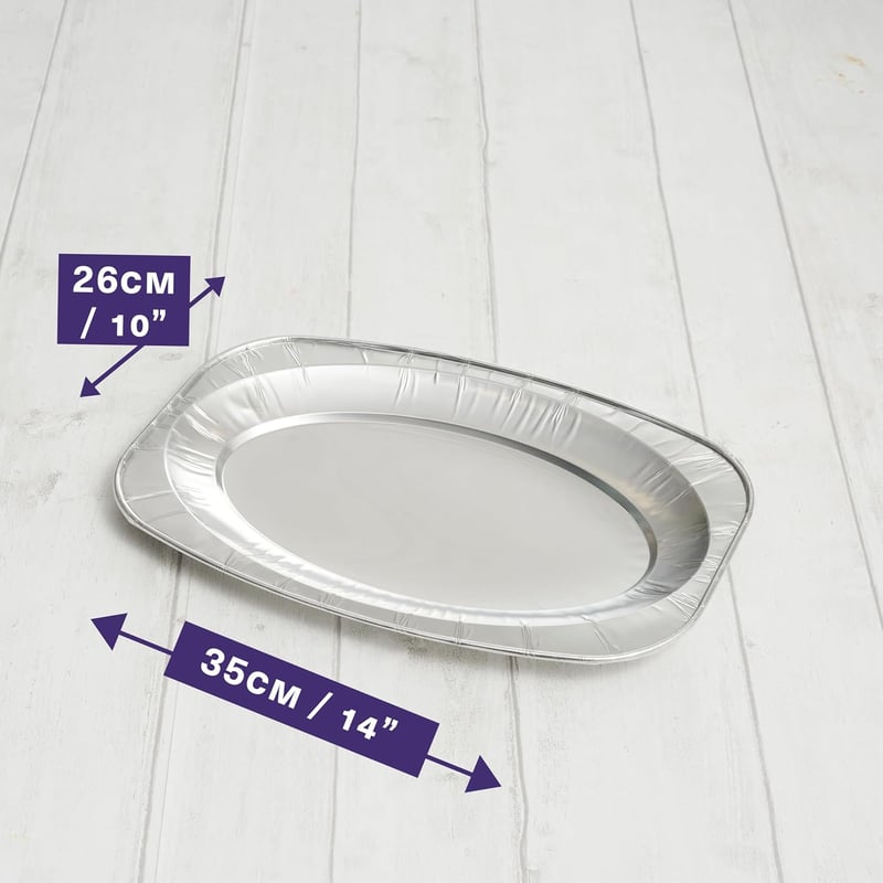 MATANA 20 db alumínium tálca sütő és fagyasztóbiztos magas peremmel 35x26 cm egy vagy újrahasznosítható büfé tál catering partira karácsonyr