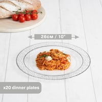 MATANA 20 db Prémium Átlátszó Műanyag Tányér Ezüst Szegéllyel, 26 cm, Újrahasználható Tányérkészlet Esküvőkre, Születésnapokra, Partikra 4