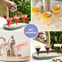 MATANA 24 db Műanyag Koktél Pohár 210 ml, Martini és Margarita Poharak 7