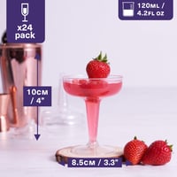 MATANA 24 ks priehľadných plastových koktailových pohárov 120 ml – súprava opakovane použiteľných pohárov typu coupe 2